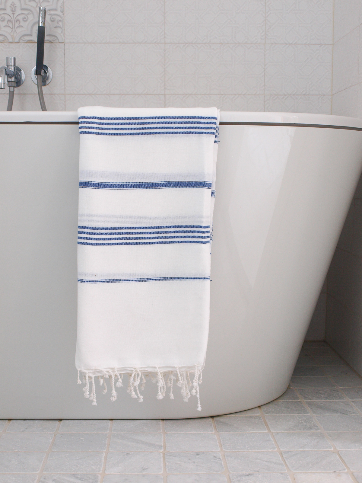 hammam towel white/parliament blue